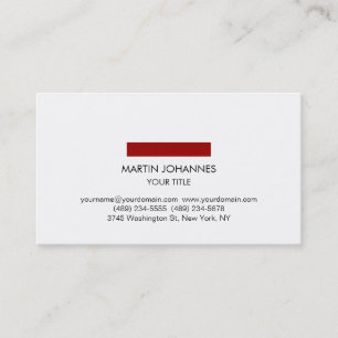 Visite Ligne rouge tendance Noir Blanc Chic Carte de visi