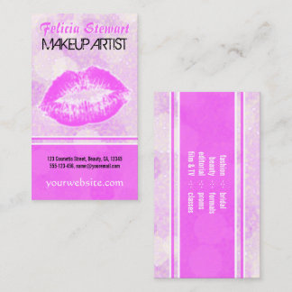 Visite Lipstick Kiss Lips Maquillage Artiste Carte de vis