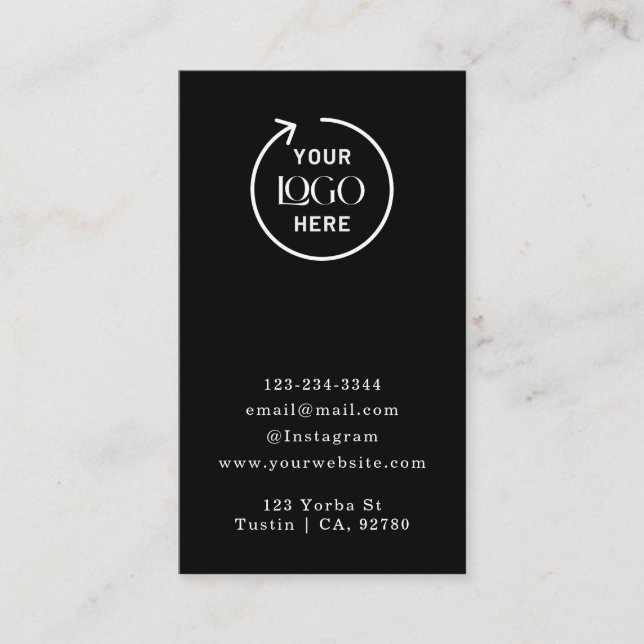 Visite Logo | Carte de Présentation de Bijoux Noirs pour  (Devant)