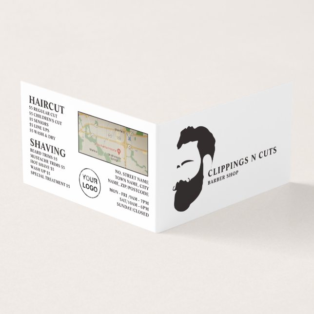 Visite Logo de barbe, Barbiers pour hommes, carte de fidé (Extérieur)