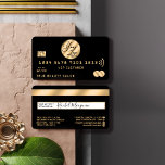 Visite Logo de la carte de crédit moderne Gold Black<br><div class="desc">C'est le carte de visite de logo parfait pour un artiste moderne, tendance, design, girly et moderne. Ce design se compose d'un arrière - plan noir simple mais glamour et chic, aux accents faux or, conçu dans le style mignon, unique et intelligent d'une carte de crédit. C'est la façon idéale...</div>