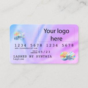 Visite Logo de la carte de crédit moderne Unicorn Hologra
