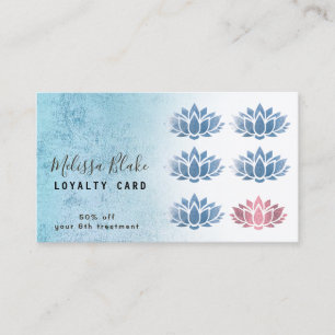 Visite logo de la carte de fidélité faux bleu feuille lot