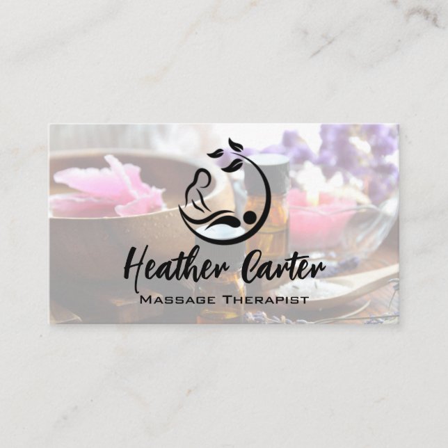 Visite Logo de massage | Spa Huiles Salines Carte de visi (Devant)