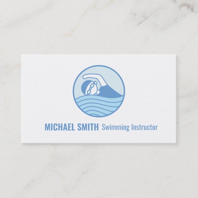 Visite Logo de nageur Moniteur de natation Carte de visit (Devant)