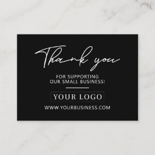 Visite Logo d'entreprise noir et blanc Merci Carte de soi