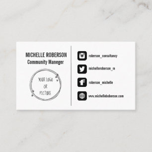 Visite Logo des icônes des médias sociaux ou carte de v