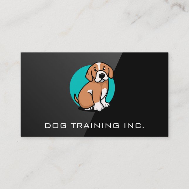 Visite Logo du chien K9 | Black Gloss Logo Carte de visit (Devant)