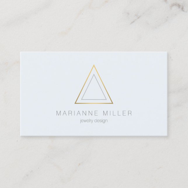 Visite Logo Edgy et moderne Gold Triangle 2 Carte de visi (Devant)