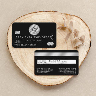 Visite Logo élégant de carte de crédit moderne en argent 