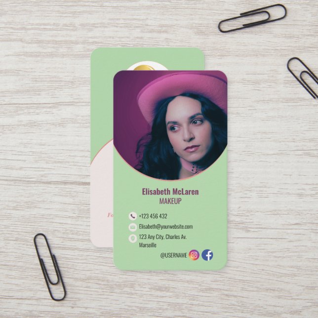 Visite Logo Marque de maquillage moderne Artiste Carte de (Devant/Arrière en situation)