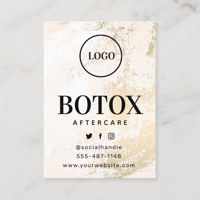 Visite Logo personnalisé Gold Pastel Botox Carte de soins (Devant)