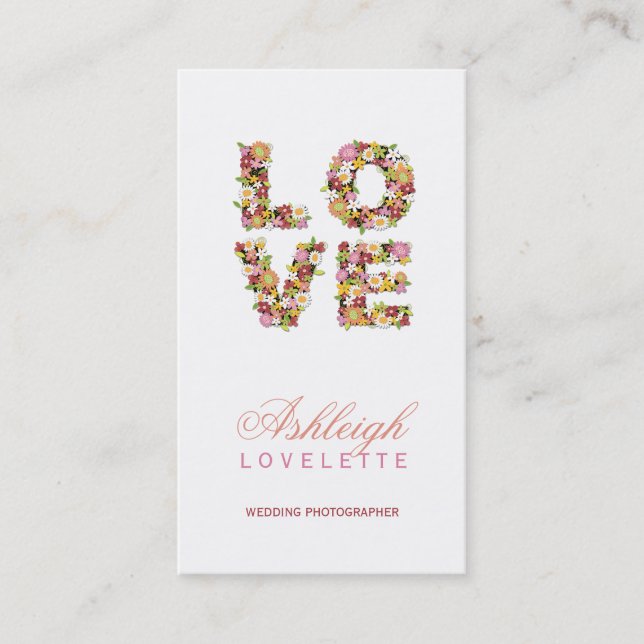 Visite LOVE Romantic Blooms Spring Fleurs Carte de profil (Devant)