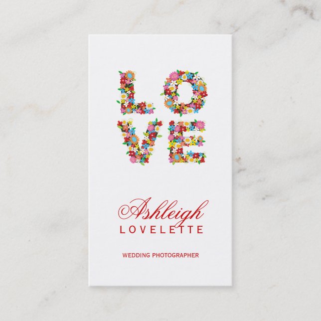Visite LOVE Romantic Blooms Spring Fleurs Carte de profil (Devant)