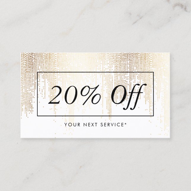 Visite Luxe Faux Gold Confetti Motif Carte de réduction (Devant)