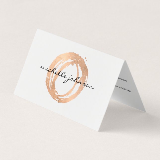 Visite Luxe Faux Rose Gold Painted Circle Carte de soins  (Devant)