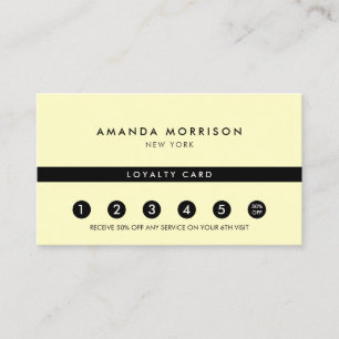 Visite Luxe Minimaliste Carte de Fidélité Jaune