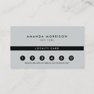 Visite Luxueux Minimaliste Carte de Fidélité Grise