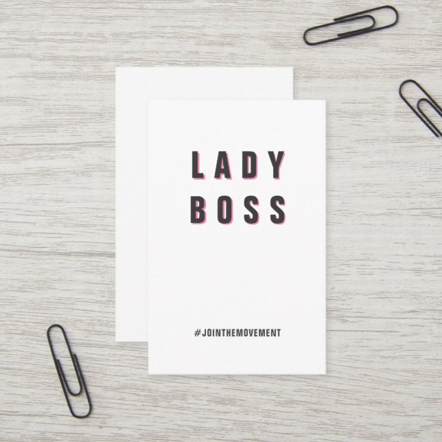 Visite Madame Boss - modèle social de carte de médias (Devant/Arrière en situation)