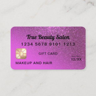 Visite Magenta Parties scintillant Carte de crédit Certif