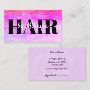 Visite Magenta Rose Hair Style ongles Simple Carte de vis