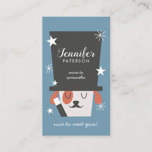 Visite Magicien mignon de chien de carte de contact de