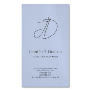 Visite Magnétique Carte de profil de monogramme classique tendance b