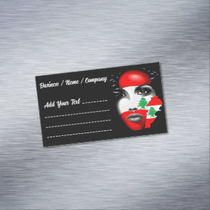 Visite Magnétique Drapeau et carte du Liban sur le visage de la fill