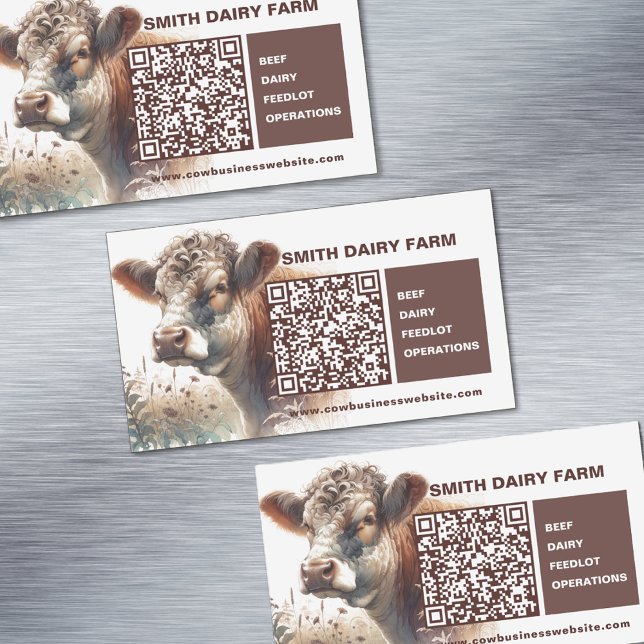 Visite Magnétique Magnat de carte de code QR pour vache Business (Cow Business QR Code Card Magnets)