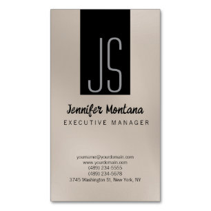 Visite Magnétique Monogram Browny Beige Black Manager Carte de visit