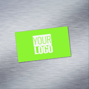 Visite Magnétique vert fluorescent - ajoutez votre logo carte de vis