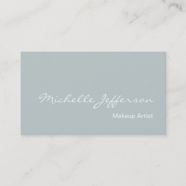 Visite Maquillage Artiste Script Bleu Blanc Carte de visi (Devant)