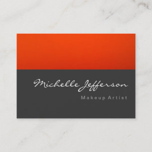 Visite Maquillage Artiste Script Gris Orange Carte de vis