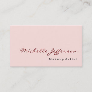 Visite Maquillage Artiste Script Rose bruyant Carte de vi