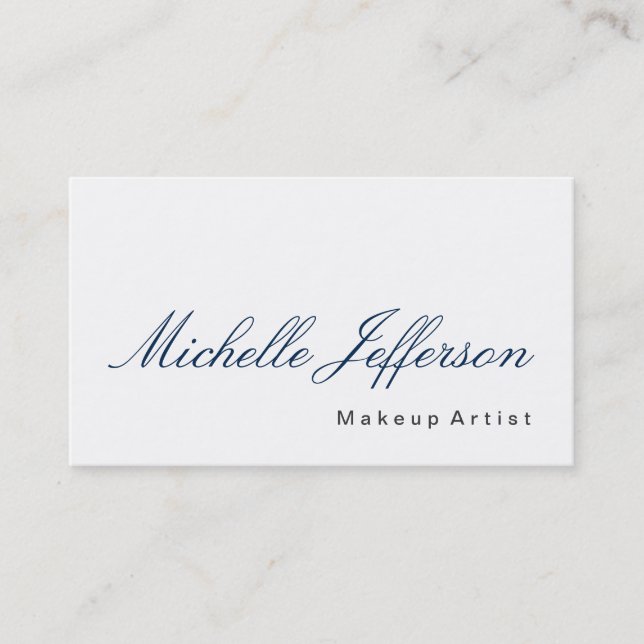 Visite Maquillage bleu Calligraphie Artiste Carte de visi (Devant)