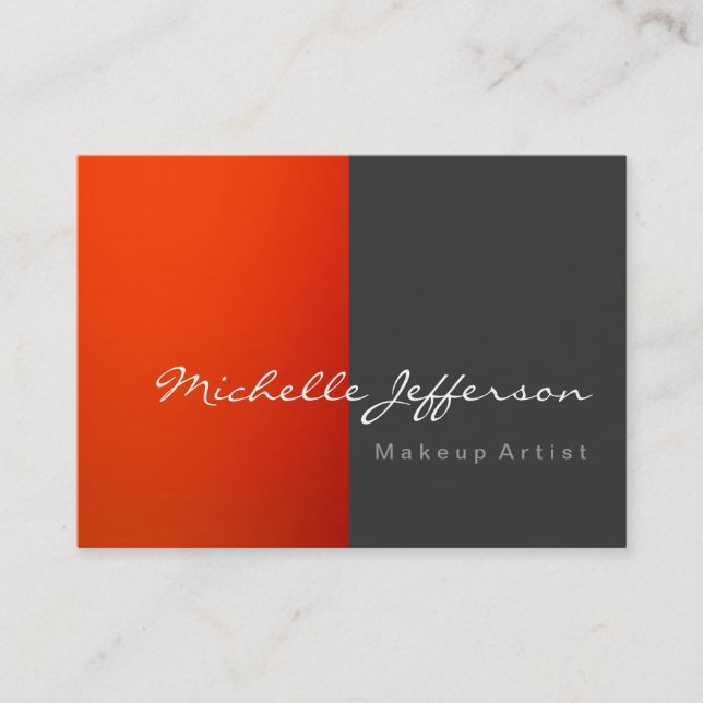 Visite Maquillage de Chubby Artiste Gris Orange Carte de  (Devant)