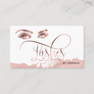 Visite Maquillage Eyebrow Eyes Lashes Rose Carte de visit