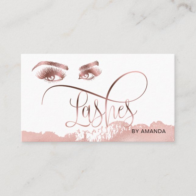 Visite Maquillage Eyebrow Eyes Lashes Rose Carte de visit (Devant)