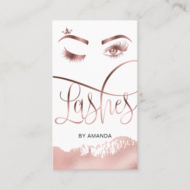 Visite Maquillage Eyebrow Eyes Lashes Rose Carte de visit (Devant)
