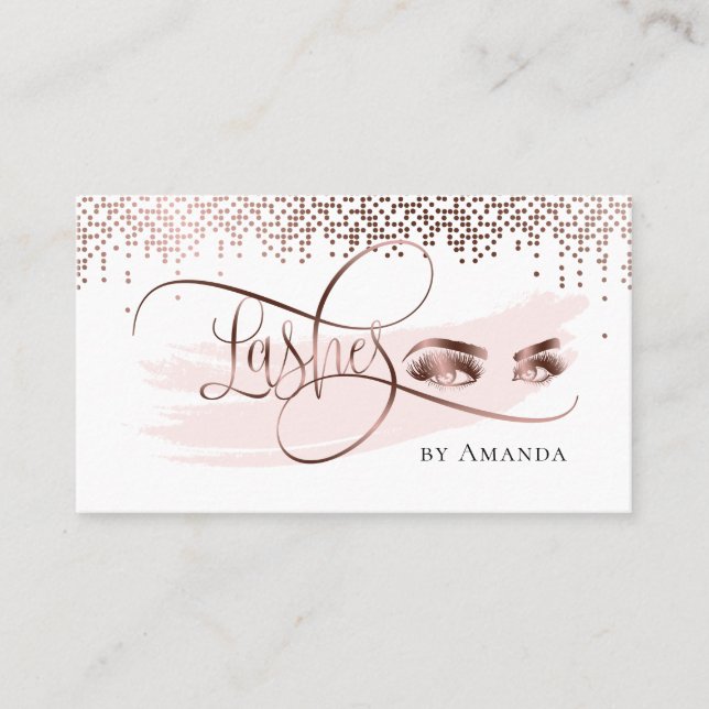Visite Maquillage Eyebrow Eyes Lashes Rose Carte de visit (Devant)