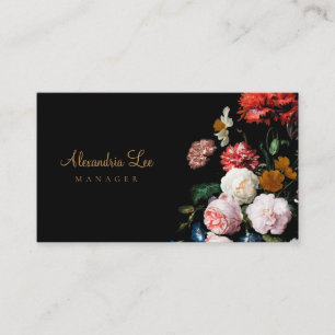 Visite Mariage noir floral latéral noir rouge de carte d