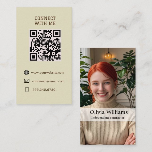 Visite Me connecter - Carte de code QR personnalisée (Devant / Derrière)