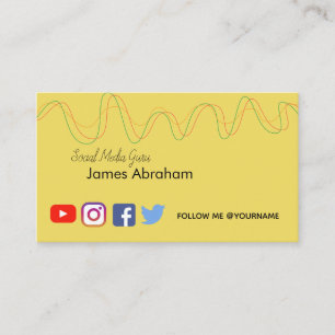 Visite Médias sociaux - bonne vibration - carte de visit