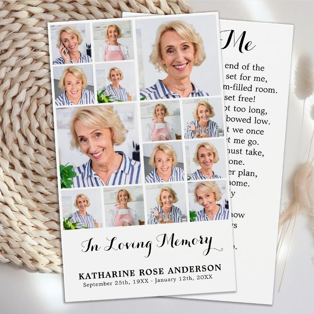 Visite Memorial 14 Photo Collage Funéraire Cartes de priè (Créateur téléchargé)