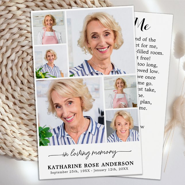 Visite Mémorial 6 Photo Collage Funéraire Cartes de prièr (Créateur téléchargé)