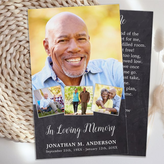 Visite Memorial Elegant 4 photos Cartes de prière funérai (Créateur téléchargé)