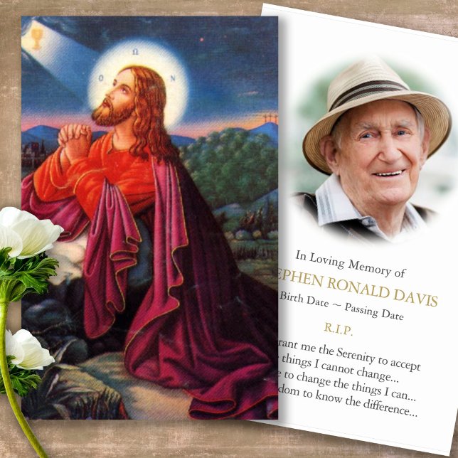 Visite Mémorial Perte Jésus Prière Cartes de Sympathie (catholic, religious, celebration of life, in loving memory of, prayer cards for bereavement)