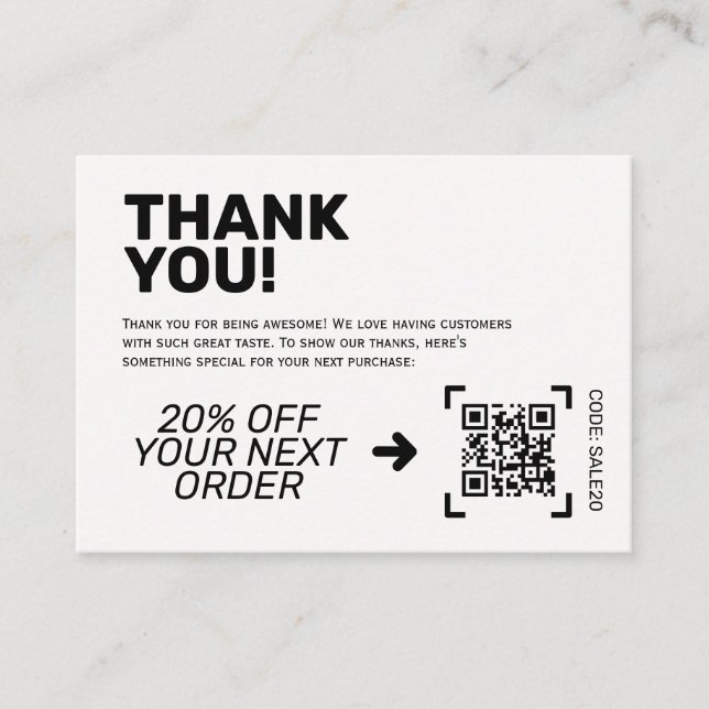 Visite Merci d'insérer la carte | Code de réduction (Devant)