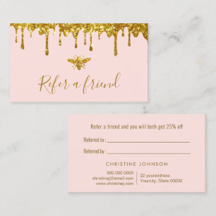 Visite miel parties scintillant fausse or sur carte de ré