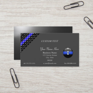 Visite Mince Ligne bleue Police Lieutenant Carte de visit